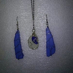Sea Glass Earrings and Necklace
